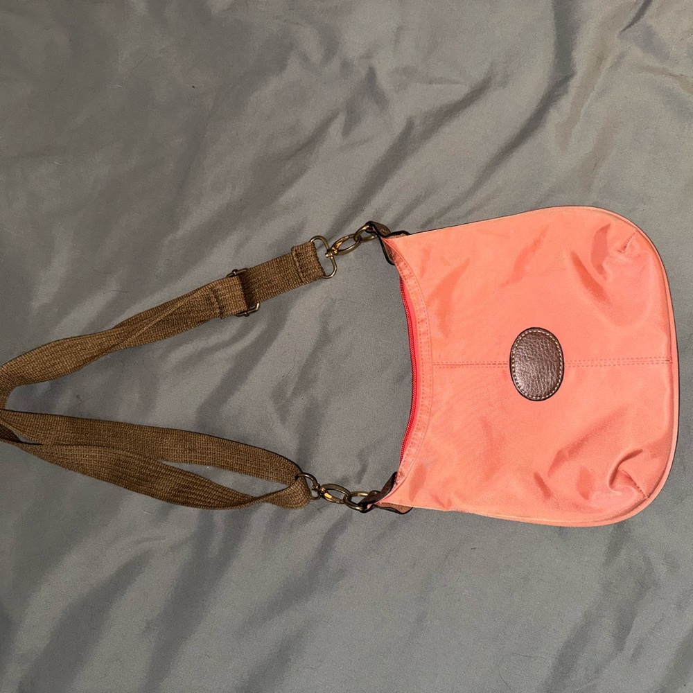 Coral and Brown Crossbody Bag